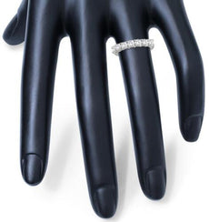 1.0CT DIAMOND 14KT WHITE GOLD 3D 7 STONE SHARED PRONG WEDDING ANNIVERSARY RING