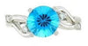 ESTATE 2.22CT DIAMOND & AAA BLUE TOPAZ 14KT WHITE GOLD 3D CLASSIC FUN RING