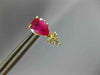 ESTATE 1.92CT DIAMOND & AAA RUBY 14KT YELLOW GOLD PEAR SHAPE STUD EARRINGS #1784