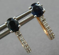 ESTATE .77CT DIAMOND & AAA SAPPHIRE 14K ROSE GOLD FUN LEVERBACK HANGING EARRINGS