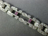 WIDE & LONG 1.92CT DIAMOND & AAA PINK SAPPHIRE 18K WHITE GOLD 3D TENNIS BRACELET