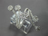 ESTATE LARGE 1.15CT DIAMOND 18K WHITE GOLD MULTI ROW FLOWER CRISS CROSS FUN RING