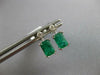 2CT DIAMOND & AAA EMERALD 18KT WHITE GOLD ROUND & BAGUETTE STUD HANGING EARRINGS
