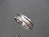 ANTIQUE WIDE 14K WHITE GOLD DIAMOND CUT FILIGREE WEDDING ANNIVERSARY RING #18933