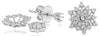 .32CT DIAMOND 14K WHITE GOLD 3D DOUBLE FLOWER STAR SOLITAIRE SEMI MOUNT EARRINGS