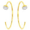 ESTATE .11CT DIAMOND 14KT YELLOW GOLD 3D FLOWER HOOP FUN CUFF EARRINGS