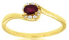 .26CT DIAMOND & AAA RUBY 14KT YELLOW GOLD OVAL & ROUND CRISS CROSS LOVE RING