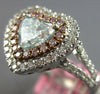 LARGE GIA 1.73CT WHITE PINK & BLUE DIAMOND 18KT WHITE GOLD HALO ENGAGEMENT RING