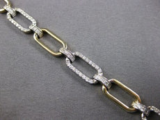 1.08CT DIAMOND 14KT 2 TONE GOLD 3D ROUND OVAL LINK BY THE YARD TENNIS BRACELET