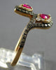 .73CT WHITE & MOCHA DIAMOND & AAA RUBY 14KT ROSE GOLD CRISS CROSS SNAKE FUN RING