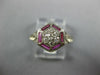 ANTIQUE .34CT DIAMOND & AAA RUBY 18K WHITE GOLD 3D CLUSTER ENGAGEMENT RING 26872
