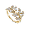 ESTATE .87CT DIAMOND 18KT YELLOW GOLD 3D CLASSIC MULTI LEAF FUN LOVE RING