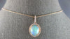 2.36CT DIAMOND & AAA AUSTRALIAN OPAL 14KT ROSE GOLD OVAL HALO FLOATING PENDANT