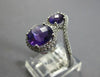 LARGE 3.57CT DIAMOND & AAA AMETHYST 14KT WHITE GOLD 3D DOUBLE CIRCULAR LOVE RING