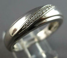 ESTATE .10CT DIAMOND 14KT WHITE GOLD 3D CLASSIC WAVE WEDDING ANNIVERSARY RING