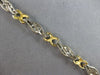LONG 1.02CT DIAMOND 14KT 2 TONE GOLD BAGUETTE MULTI LEAF X LOVE TENNIS BRACELET