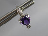 1.29CT DIAMOND & AAA AMETHYST 14KT WHITE GOLD HEART SHAPE LOVE HANGING EARRINGS