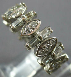 1CT DIAMOND 14K WHITE GOLD ROUND & BAGUETTE GRADUATING ETERNITY ANNIVERSARY RING
