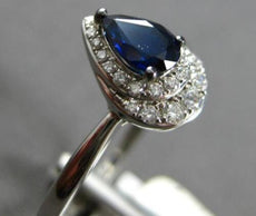 .66CT DIAMOND & AAA SAPPHIRE 14KT WHITE GOLD PEAR SHAPE & ROUND DOUBLE HALO RING
