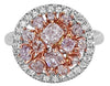 1.72CT WHITE & PINK DIAMOND 18KT WHITE & ROSE GOLD MULTI SHAPE CLUSTER FUN RING