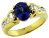 ESTATE 3.0CT DIAMOND & AAA TANZANITE 14KT YELLOW GOLD 3D CLASSIC ENGAGEMENT RING
