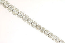7.3CT DIAMOND 14K WHITE GOLD ROUND CLASSIC MULTI FLOWER ETERNITY TENNIS BRACELET