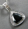 .88CT DIAMOND & AAA SAPPHIRE 14K WHITE GOLD 3D TRILLION & ROUND FLOATING PENDANT