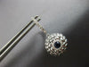 LARGE .61CT DIAMOND & AAA SAPPHIRE 14KT WHITE GOLD ROUND FLORAL HANGING EARRINGS