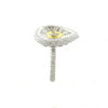 LARGE 3.34CT DIAMOND 18KT 2 TONE GOLD PEAR SHAPE BAGUETTE & ROUND TEAR DROP RING