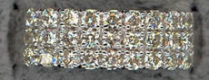 .81CT DIAMOND 14KT WHITE GOLD CLASSIC ROUND 3 ROW PRONG WEDDING ANNIVERSARY RING