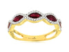1.13CT DIAMOND & AAA RUBY 14K YELLOW GOLD MARQUISE & ROUND 5 STONE INFINITY RING