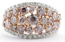 1.90CT WHITE & PINK DIAMOND 18KT WHITE & ROSE GOLD 3D WEDDING ANNIVERSARY RING