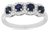 .68CT DIAMOND & AAA SAPPHIRE 14KT WHITE GOLD ROUND 4 STONE HALO ANNIVERSARY RING