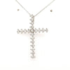 ESTATE .90CT DIAMOND 18KT WHITE GOLD 3D CLASSIC CROSS FLOATING PENDANT