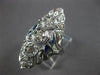 ANTIQUE EXTRA LARGE .78CT OLD MINE DIAMOND & AAA SAPPHIRE PLATINUM RING #27762
