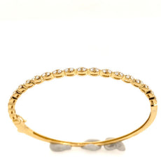 .64CT DIAMOND 18KT YELLOW GOLD 3D ROUND & MARQUISE SEMI ETERNITY BANGLE BRACELET