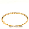 .64CT DIAMOND 18KT YELLOW GOLD 3D ROUND & MARQUISE SEMI ETERNITY BANGLE BRACELET