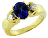 Estate 2.60Ct Diamond & AAA Tanzanite 14Kt Yellow Gold Oval & Baguette Engagement Ring