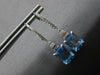 ESTATE 4.23CT DIAMOND & AAA BLUE TOPAZ 14K WHITE GOLD LEVERBACK HANGING EARRINGS
