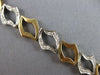 ESTATE LARGE 1.02CT DIAMOND 14KT 2 TONE GOLD 3D OPEN LEAF FUN TENNIS BRACELET