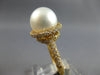 .85CT DIAMOND & AAA SOUTH SEA PEARL 18KT YELLOW GOLD CLASSIC SOLITAIRE HALO RING