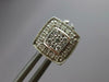 ESTATE .25CT DIAMOND 18KT WHITE GOLD CLUSTER SQUARE HALO FILIGREE STUD EARRINGS