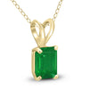 .30CT AAA EMERALD 14K YELLOW GOLD EMERALD CUT CLASSIC SOLITAIRE FLOATING PENDANT