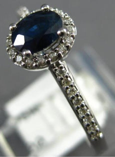 .63CT DIAMOND & AAA SAPPHIRE 14KT WHITE GOLD OVAL & ROUND HALO FRIENDHSHIP RING