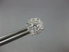 LARGE 1.0CT DIAMOND 14KT 2 TONE GOLD ROUND SOLITAIRE HALO CLUSTER STUD EARRINGS