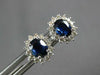 .96CT DIAMOND & AAA SAPPHIRE 14KT WHITE GOLD OVAL AND ROUND FLOWER STUD EARRINGS