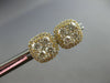 ESTATE 1.29CT DIAMOND 14KT YELLOW GOLD ROUND INVISIBLE SQUARE HALO STUD EARRINGS