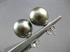 ESTATE EXTRA LARGE AAA TAHITIAN PEARL 14KT WHITE GOLD 3D CLASSIC STUD EARRINGS