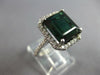 LARGE 5.75CT DIAMOND & AAA GREEN TOURMALINE 14KT WHITE GOLD HALO ENGAGEMENT RING