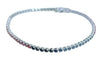 2.57CT AAA MULTI COLOR SAPPHIRE 18KT WHITE GOLD 3D CLASSIC ROUND TENNIS BRACELET
